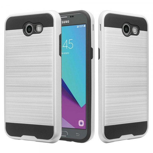 Wholesale Samsung Galaxy J3 Emerge, J3 (2017) Armor Hybrid Case (Silver)